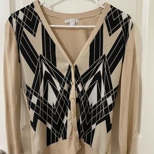Beige Cardigan with design in the front